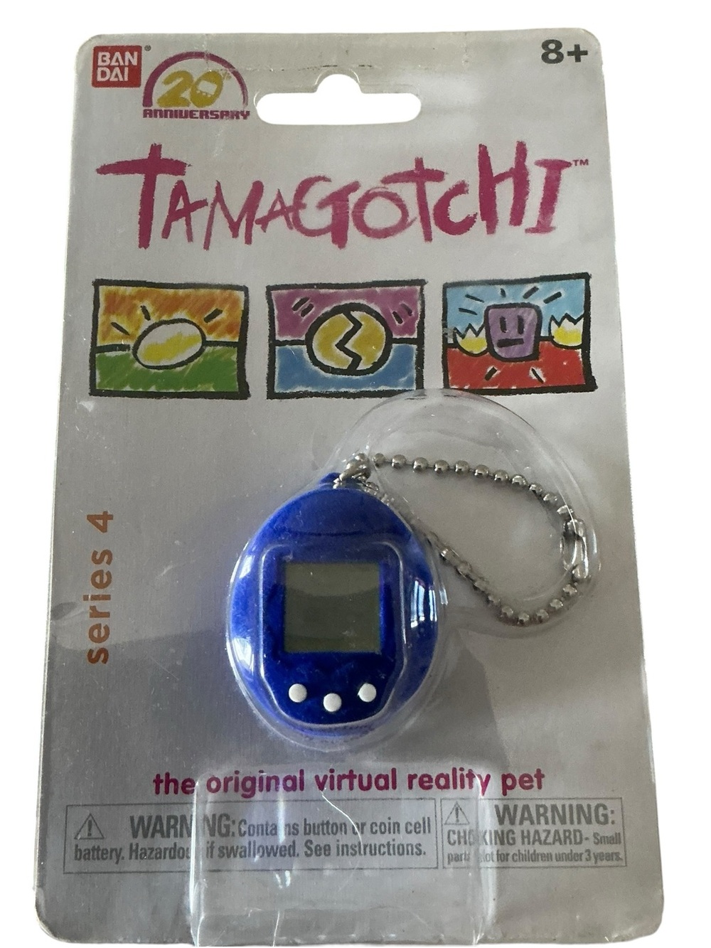 Bandai Tamagotchi Purple Virtual Pet Keychain